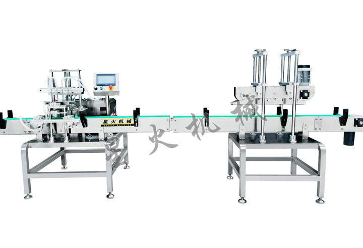 果醋飲料齒輪泵液體灌裝壓蓋機(jī)生產(chǎn)線